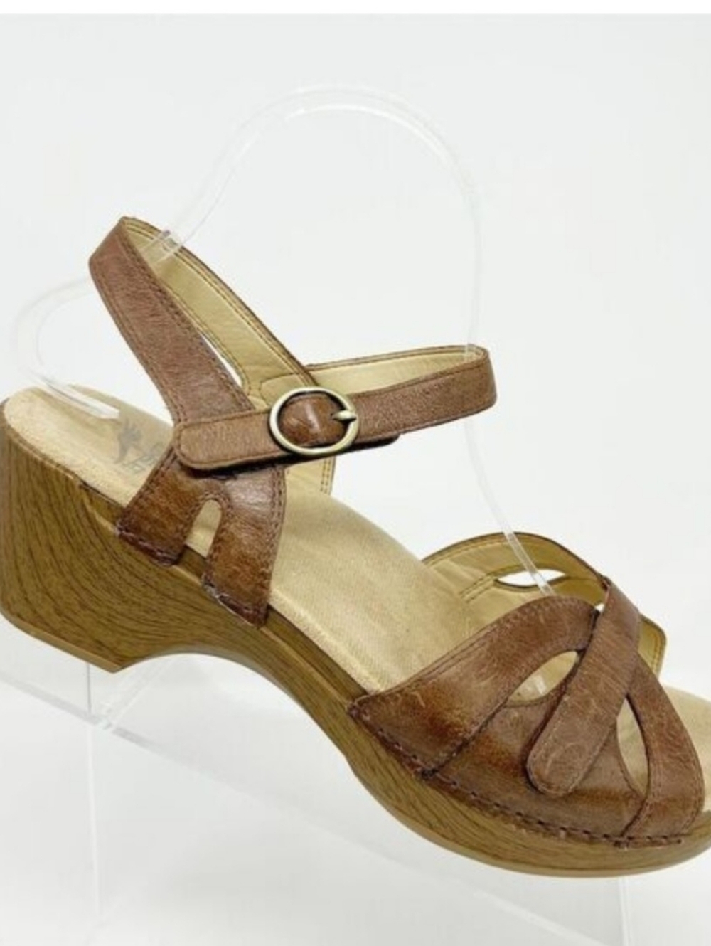 Dansko Women's Brown Leather Slingback Sandals Size 39 (US 8.5-9) Casual Summer